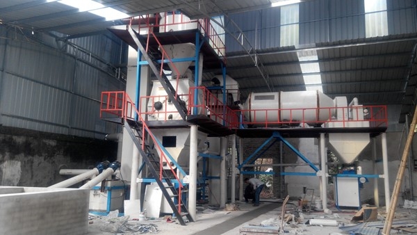 滾筒式無機(jī)?；⒅楸厣皾{生產(chǎn)線